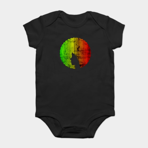 Afro Hair Woman with African Rasta Colors, Black History Baby Bodysuit by logiamerch